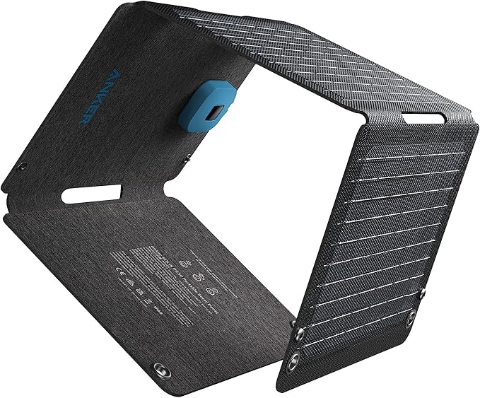 Anker Solix PS30 Solar Panel 30W Foldable Portable Solar Charger IP65 Water and Dust Resistance Ultra-Fast Charging Charges 2 Devices at Once for Camping Hiking and Outdoor Activities.