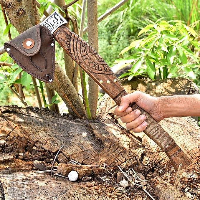 Damascus Camping Hatchet Axe - Your Reliable Companion for Outdoor Adventures and Survival Situations-Outdoor Survival Axe