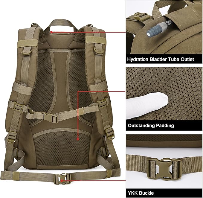 Mardingtop Military Tactical Backpack 25L Molle Hiking Backpack for BackpackingCycling and Biking