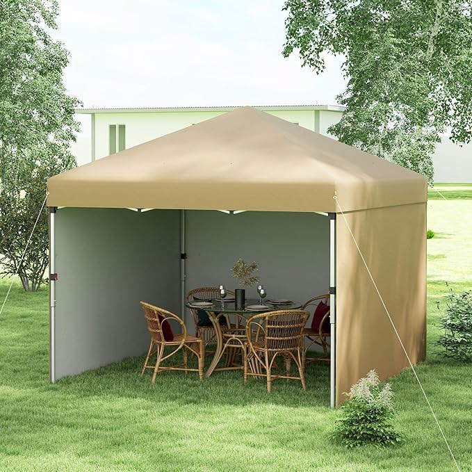 10x10 Maximum Performance Pop-Up Canopy with Full Sidewalls Coverage Weight Bags for Height Adjustment Included Durable Weather-Proof Construction