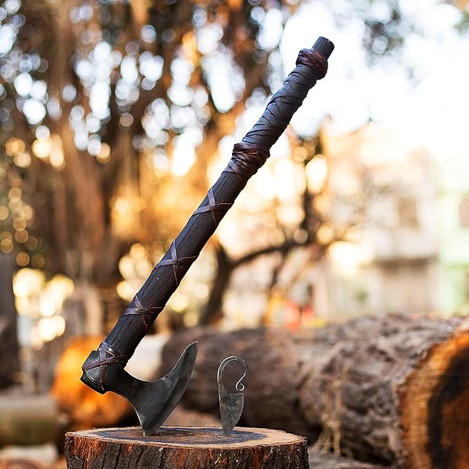 Ragnar Viking Axe Ragnar Lothbrok Viking Hatchet Pagan Axe Berserker Axe Mens Gifts Norse AxeViking Camp kitViking GiftIron Gift