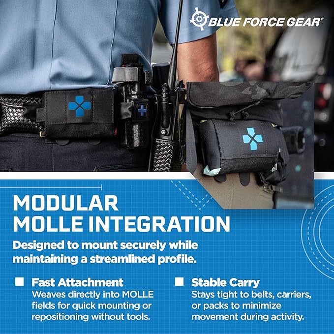 Blue Force Gear Micro Trauma Kit Now! – Empty – Belt Mounted Medical Belt Pouch for First Aid Supplies
