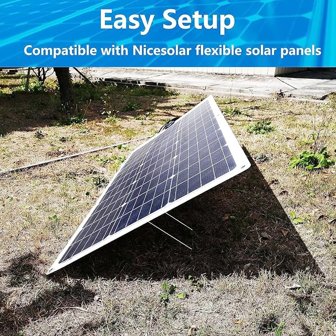 Nicesolar Portable Solar Panel Stand Multi-functional Solar Panel Brackets Diameter 4 304 stainless steel Tool-free installation for Foldable or Flexible Solar Panels (L)