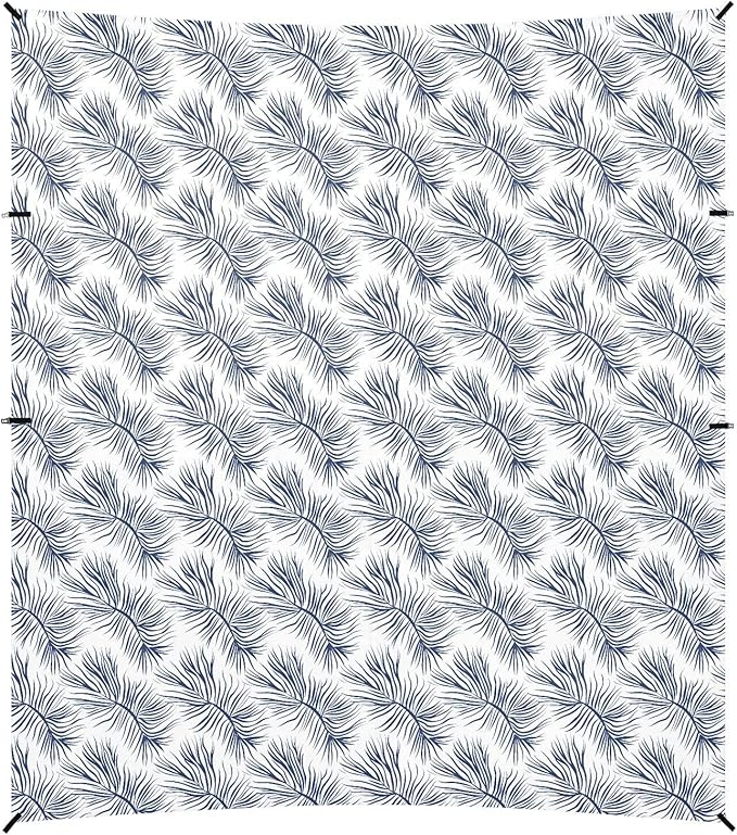 ALAZA Blue Palm Leaves Beach Tent Sun Shelter UPF50+ Protection Beach Shade Canopy w/ 4 Sandbags for Outdoor Camping Fishing Backyard Fun Picnic 10x9 ft