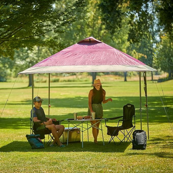 Coleman Oasis Instant Pop-Up Canopy Tent with Side Wall Attachment Portable Shelter with Easy Setup &amp Takedown Wheeled Carry Bag Included 10x10/13x13ft Sizes