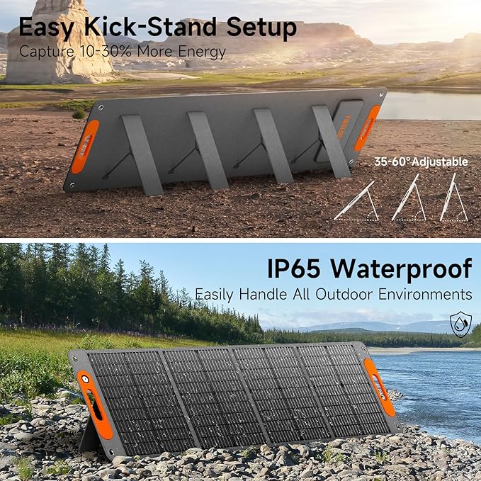 120W Portable Solar Panel for Power Station 24% High Efficiency ETFE Foldable Solar Panel Charger QC3.0 Type-C 60W MC4 Output IP65 Waterproof for Outdoor Camping RV Emergency Power Supply