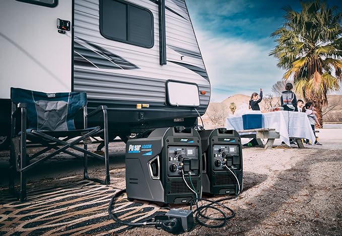 Pulsar Products GX400BN 4000W Portable Ultra-Quiet Dual Fuel &amp Parallel Capability RV-Ready Handle &amp Wheels with CO