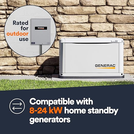 Generac 100-Amp Automatic Generator Transfer Switch Single Phase Service Entrance Rated NEMA 3R Outdoor Enclosure