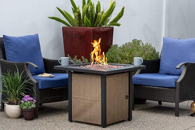 Bond Manufacturing 51846 28in Woodleaf Fire Pit Black/Tan