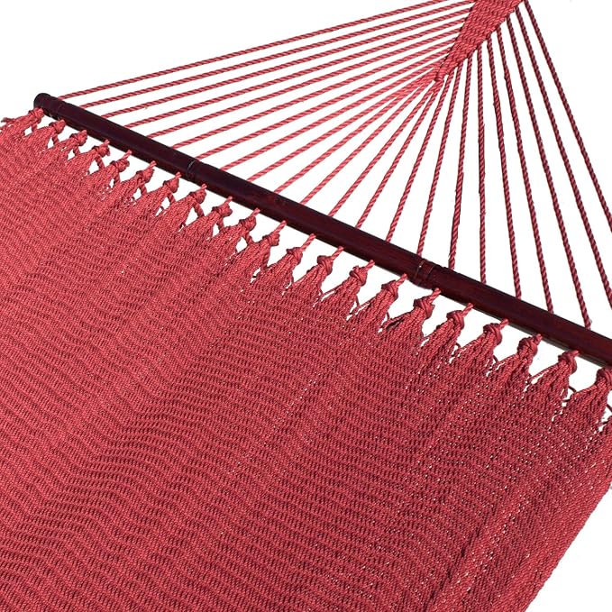 Double Caribbean Hammock - Soft-Spun Polyester - 48 inch (RED)