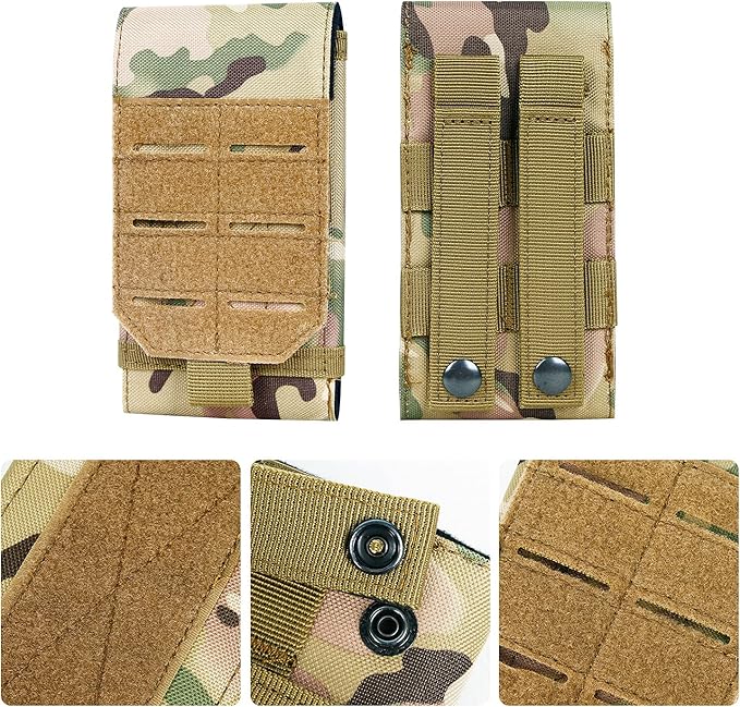 Smartphone Pouch Cell Phone Holder Tactical Phone Holster Multi-Purpose Tool Holder Tactical Carrying Case Belt Loop Pouch Men’s Waist Pocket for Hiking Camping Barbeque Rescue Essential