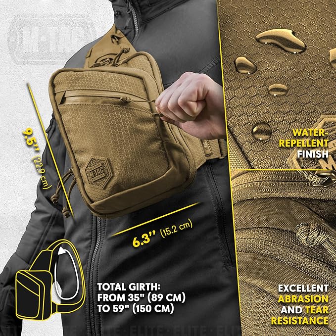M-Tac Elite Sling Bag - EDC Tactical Crossbody Concealed Carry CCW Chest Pack