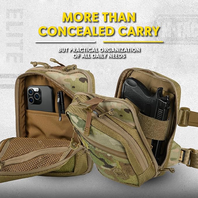 M-Tac Elite Sling Bag - EDC Tactical Crossbody Concealed Carry CCW Chest Pack