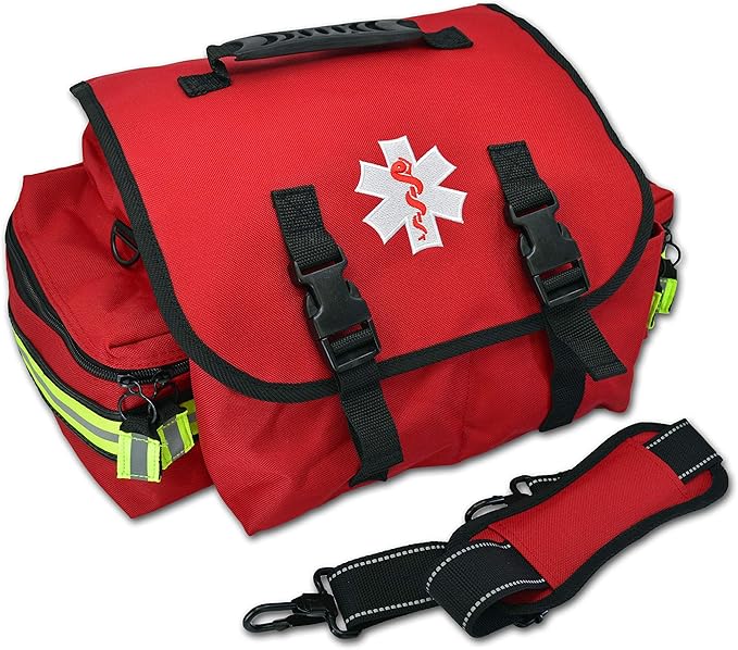 Lightning X Customizable Small Medic First Responder EMT Trauma Bag w/Embroidered Name Patch - RED