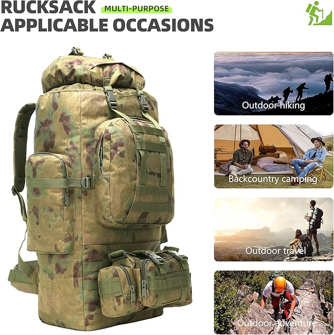 100L Camping Hiking BackpackMolle military Tactical rucksack backpackWaterproof Lightweight Hiking Backpack