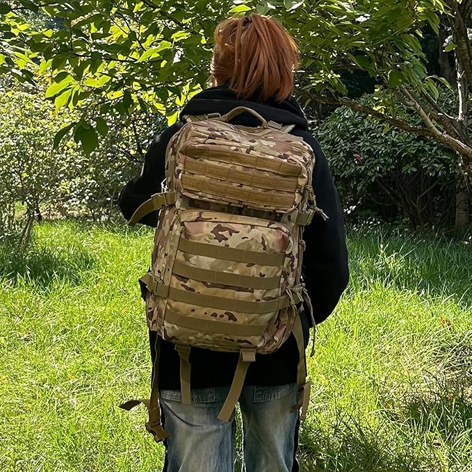 Military Tactical Backpacks 45L Assault Pack Bag Large Rucksack with MOLLE Webbing System For Men Camping Hiking Trekking