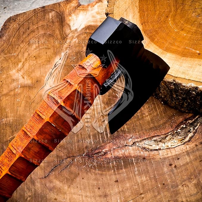Custom Gift Forged Carbon Steel Viking Axe Bearded Axe with Ash Wood Shaft Tomahawk - Real Hatchet Best Gift