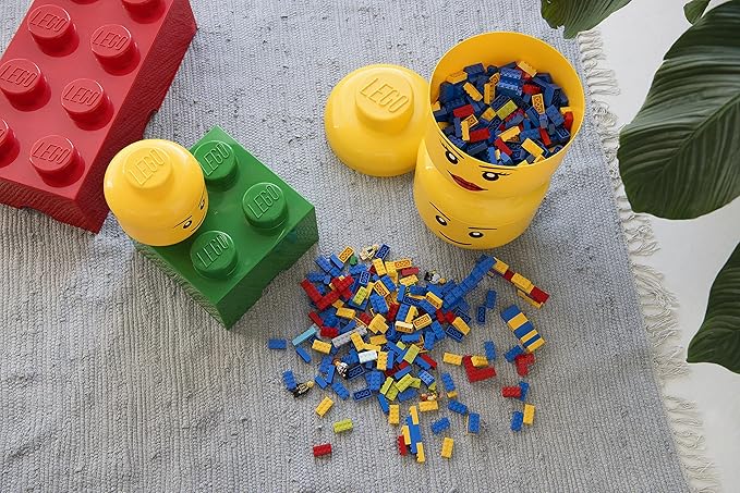 Room Copenhagen LEGO Storage Heads Stackable Storage Container - Buildable Organizational Bins for Kid’s Toys and Accessories - 6.30 x 6.30 x 7.28in - Small Skeleton Holds 250 Bricks