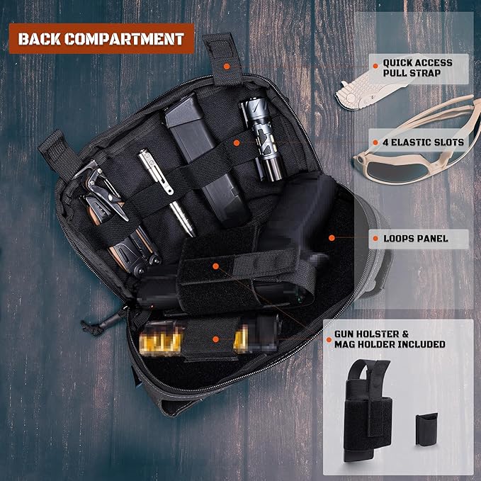 SHANGRI-LA Tactical Fanny Pack for Men and Women Low-Profile Waist Bag Holster Included Multi-Use for Hiking Travel EDC