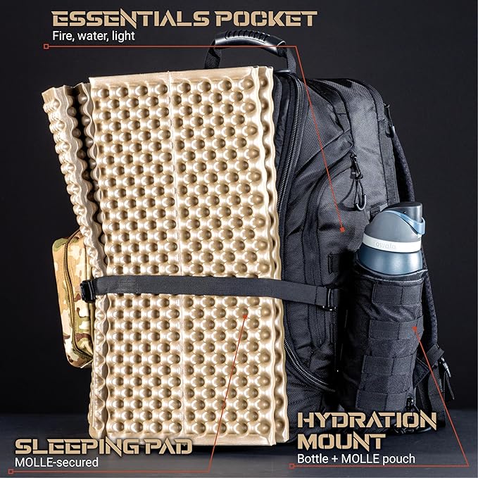 Cargo 72-Hour Survival Kit Loadout Backpack - Complete Bug Out Emergency Kit with Tactical 48L Backpack Water Filtration Power Medical Shelter &amp Fire System - Modular Urban Preparedness System