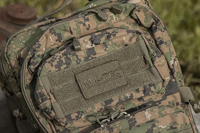 Mil-Tec Unisex Assault Pack - Rugged Durable Lightweight Ergonomic Versatile Tactical Outdoor Camping Hiking Backpack with Adjustable Padded Shoulder Straps &amp MOLLE Loops Digital Woodland Camo 3