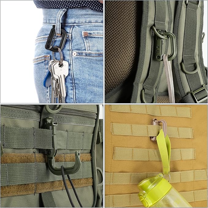 FRTKK Tactical Hydration Backpack and Kit of 34 Attachments for Tactical Backpack Belt Molle Bags Accessories Kit with Molle Pouch