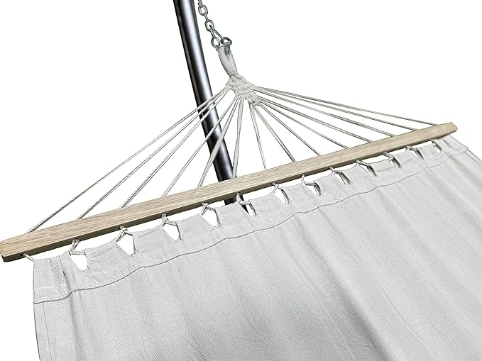 12Ft. Powder Coated Galvanized Steel Arc Hammock Stand w/Single Person Beige Bed. New Indoor/Outdoor Design(Brown)