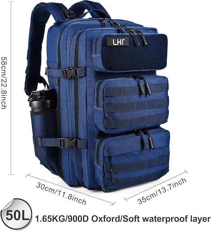 LHI Tactical Military Backpack for Men and Women 25L/35L Army Assault Pack Bag Small Rucksack with Bottle Holder