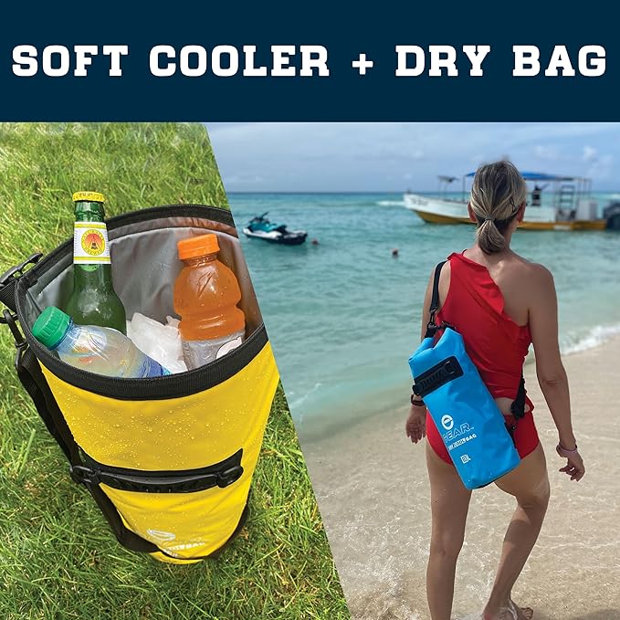 Enthusiast Gear Insulated Dry Bag Floating Cooler – 10L / 15L / 25L Roll Top Leak Proof Waterproof Collapsible with Padded Shoulder Strap - Perfect for Kayaking Fishing Beach