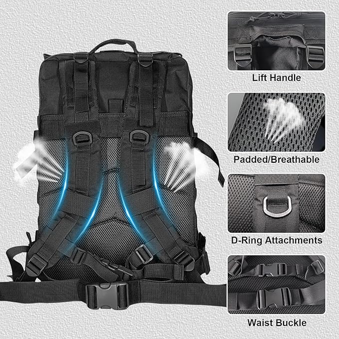 HEMSO Military Tactical Backpack 45L Outdoor Assault Survival Travel Backpack Waterproof Suitable for Hunting Hiking &amp Camping and Other Outdoor Activities