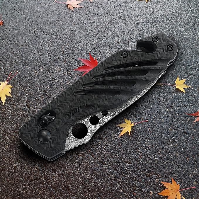 Valentine's &amp Birthday Gift for Men - Ultimate Pocket Folding Knife with AXIS Lock Glass Breaker &amp Rope Cutter &amp Gift Box for Him Husband Boyfriend Father - EDC Camping &amp Emergenc