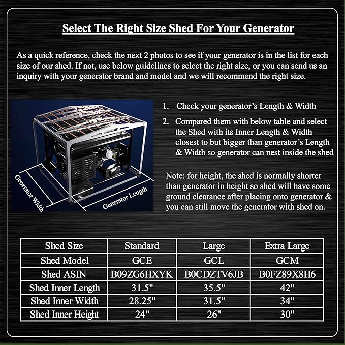 Generator Shed - Combining Generator Covers While Running &amp Generator Covers for Outside Storage into one. A Compact Generator Running Cover &amp Enclosure Built On Steel Frame (GCM)