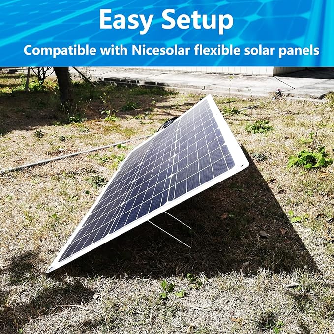 Nicesolar Portable Solar Panel Stand Multi-Functional Solar Panel Brackets Diameter 4 304 Stainless Steel Tool-Free Installation for Foldable or Flexible Solar Panels (S)