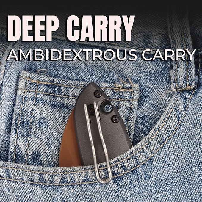 Pocket Knife for Men 440C Stainless Steel Blade with Aluminum Handle Folding EDC Knife for Outdoor Camping Hiking Survival Gift Ready Box Cutter with Deep Carry Clip Retirement Gifts for Men (AX-2