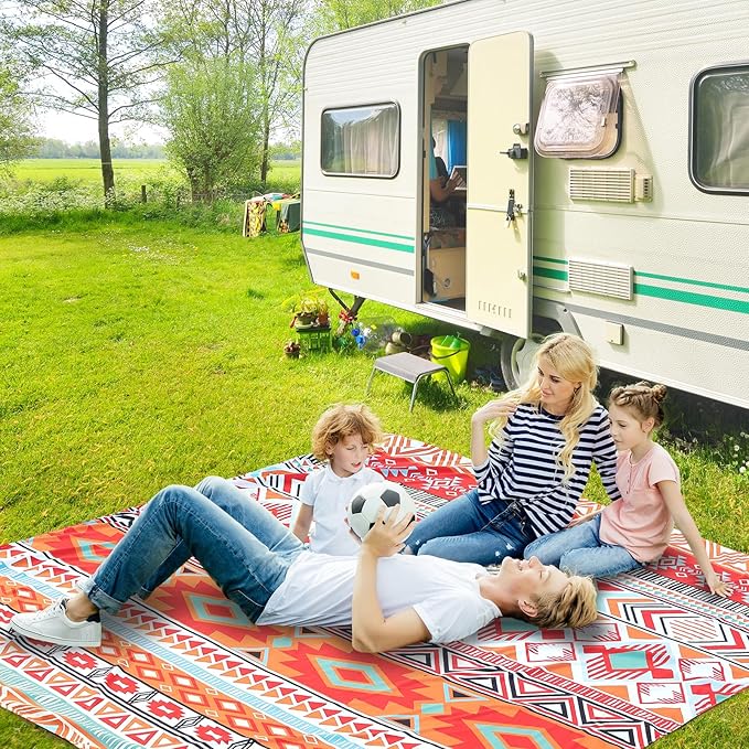 Beach Blanket Waterproof Sandproof Beach Mat 79 X 83/10'x9'for 2-8 Adults Quick Drying Outdoor Picnic Mat Beach Accessories for Travel Camping Hiking