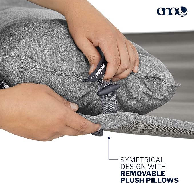 ENO SuperNest SL Hammock - 1 to 2 Person Backyard Hammock - Outdoor Patio Furniture for Backyard Lawn or Balcony - Pebble Grey