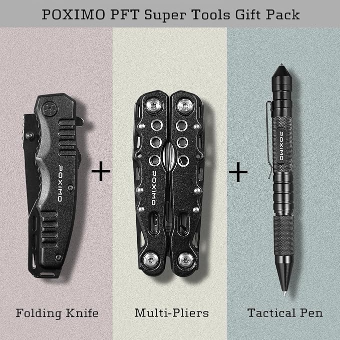 Multitool Gifts for Father Dad Gift Set with 14 in 1 Multi-tool Pliers Pocket Knife &amp Tactical Pen | Premium EDC Survival Kit for Camping Car Emergency | Unique Practical Gift for Father Dad Hi