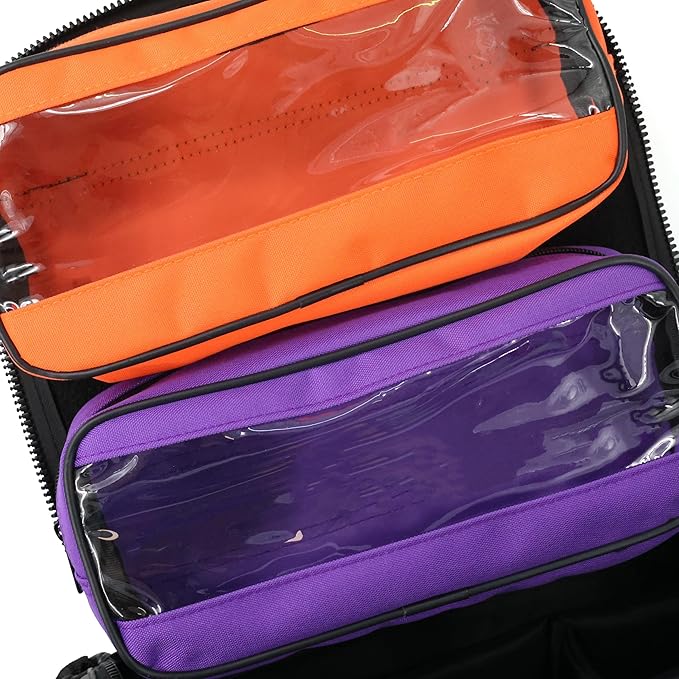 Lightning X Personalized EMT Trauma Bag – Large ALS Medical Bag with 6 Color-Coded Pouches MOLLE Panel Waterproof Bottom Reflective EMS Gear Custom Embroidered Name or Logo | LXMB35