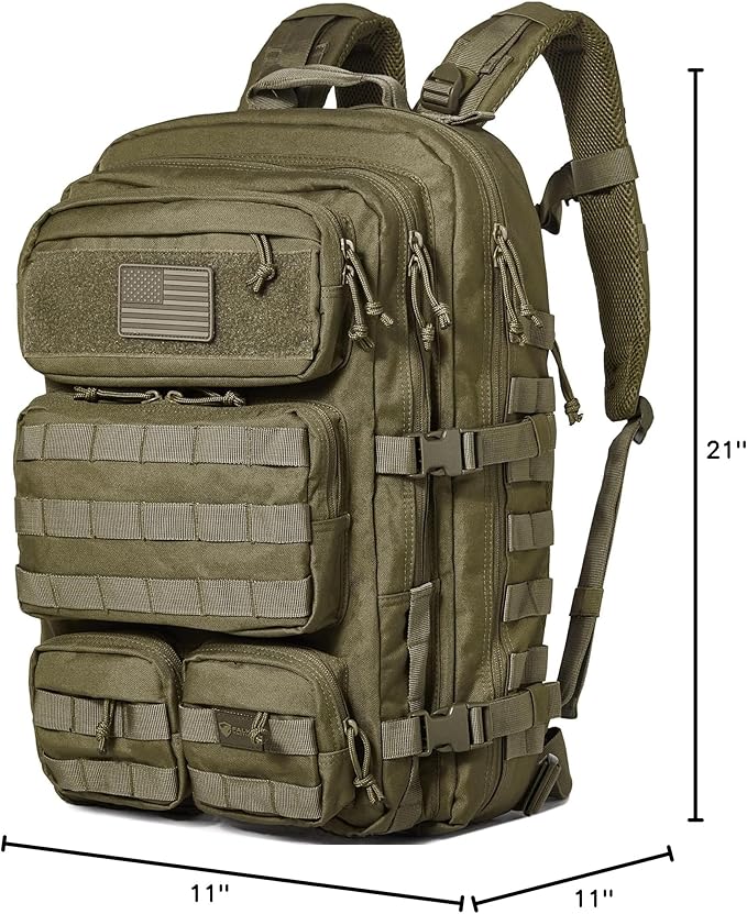 Falko Tactical Backpack for Men and Women 50L Backpack 2.4x Stronger Large Military Molle Rucksack Bugout Backpack Outdoors