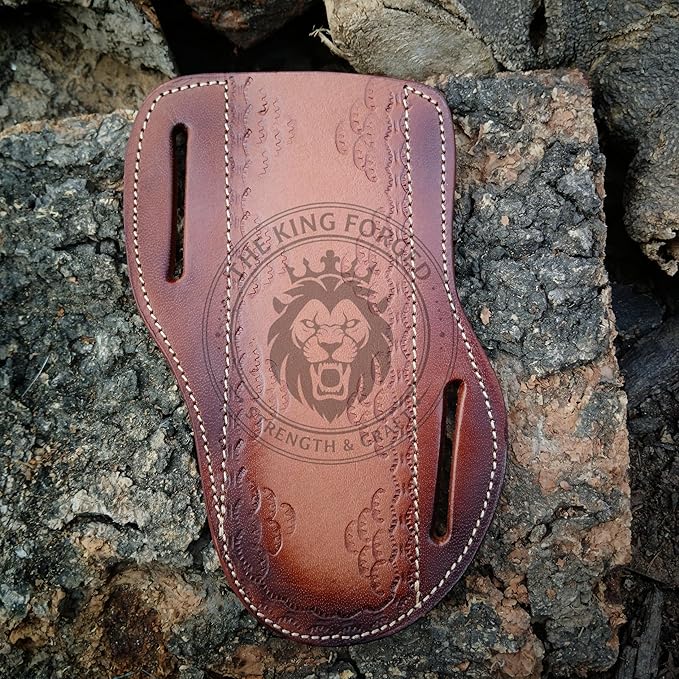 TKF 06 Custom Handmade High Carbon Steel Bull Cutter Knife with Leather Sheath – Cowboy Hunting Knife for Camping &amp Outdoor Activities – Heavy Duty Fixed Blade Gift for Men Christmas Birthday &a