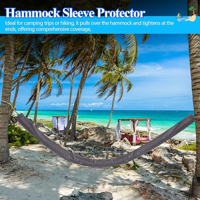 2 Pcs Hammock Cover Sleeve Waterproof 12 ft Lightweight and Compact Camping Storage Protector Fits Most Hammock for Outdoor Hiking Camping Grey