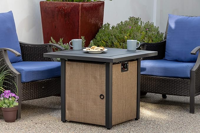 Bond Manufacturing 51846 28in Woodleaf Fire Pit Black/Tan