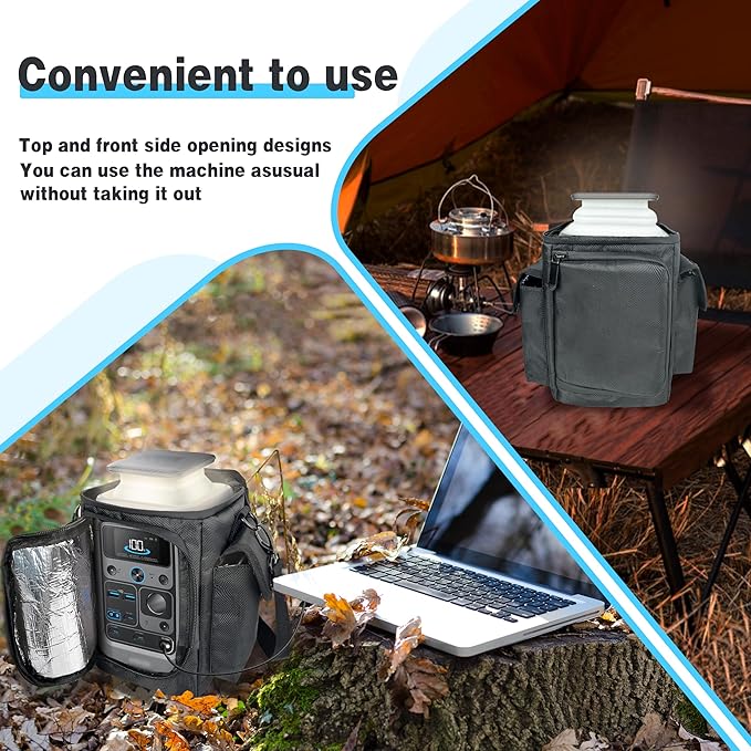 Waterproof Travel Bag Compatible with Anker SOLIX C300 DC Power Bank Station Outdoor 288Wh 90000mAhPower Bank Station Storage Case Cover with Two Pockets and Adjustable Strap