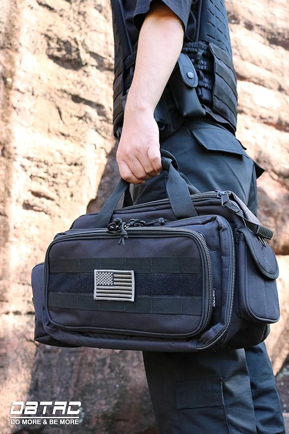 Tactical Range Bag Middle Size Large Shoulder Pack (Black)
