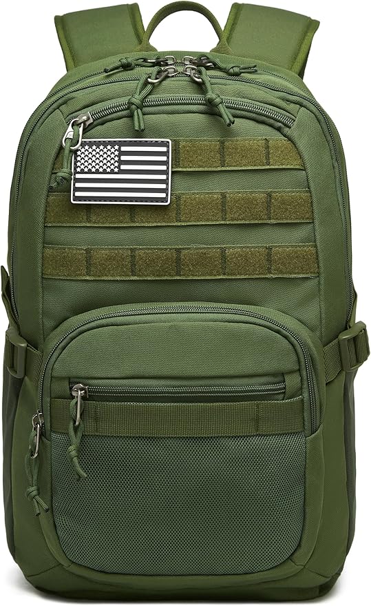 Military Tactical Backpack for Men Army 3 Days Assault Pack Bag with Molle System for Outdoor Adventures (Military green-N 25L)