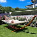 ECOTOUGE 13 FT Hammock with Stand Heavy Duty Hammock Stand 2 Person Heavy Large Hammock Bed for Porch Patio Balcony Garden Backyard Load 550lbs 550LBS White-Yellow
