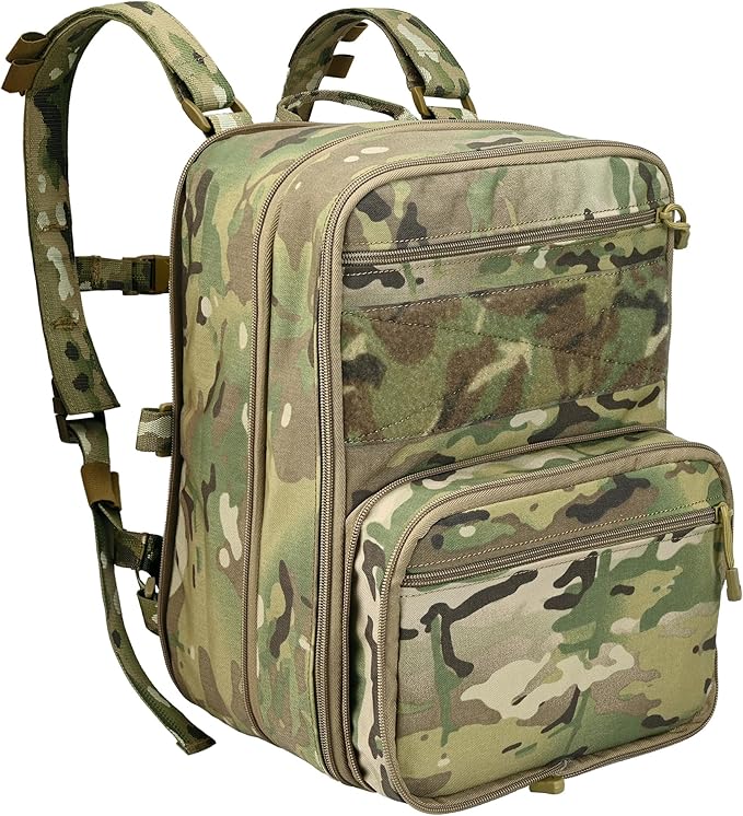 Tactical Expandable Flatpack Chest Rig Backpack MOLLE Assault Pack Hydration Pack for PC Vest (CP)