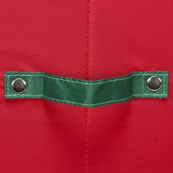 Household Essentials Holiday Charger Plate Storage Box Holds 12 Charger Plates with Felt Protectors Red Canvas with Green Trim
