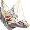 Hanging Hammock Chair Swing - Hammock Swing Chair with Foot Rest - Indoor/Outdoor Hanging Chair - Quick &amp Easy Setup with Durable Hardware – Spacious Full Body Support – Holds 440 Lbs