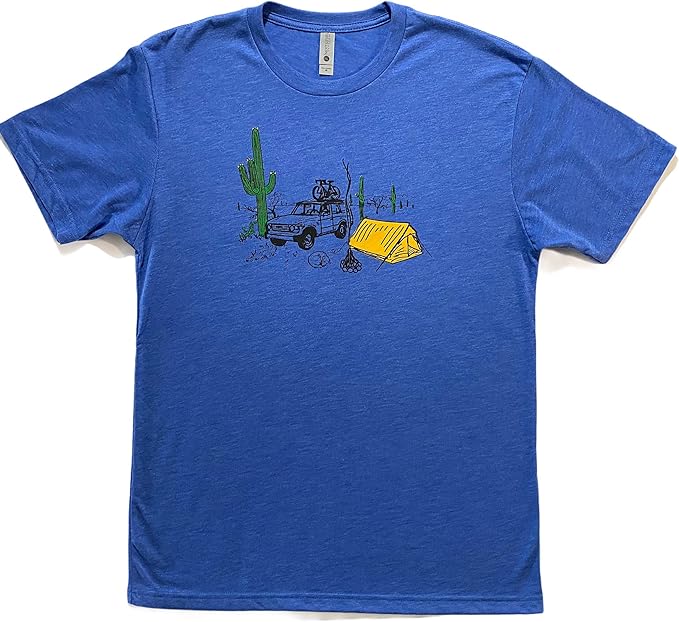 Desert Camping •Men's/Unisex T-shirt • Saguaro Shirt • Tri-blend T Shirt • Cactus Design • Camping Shirt